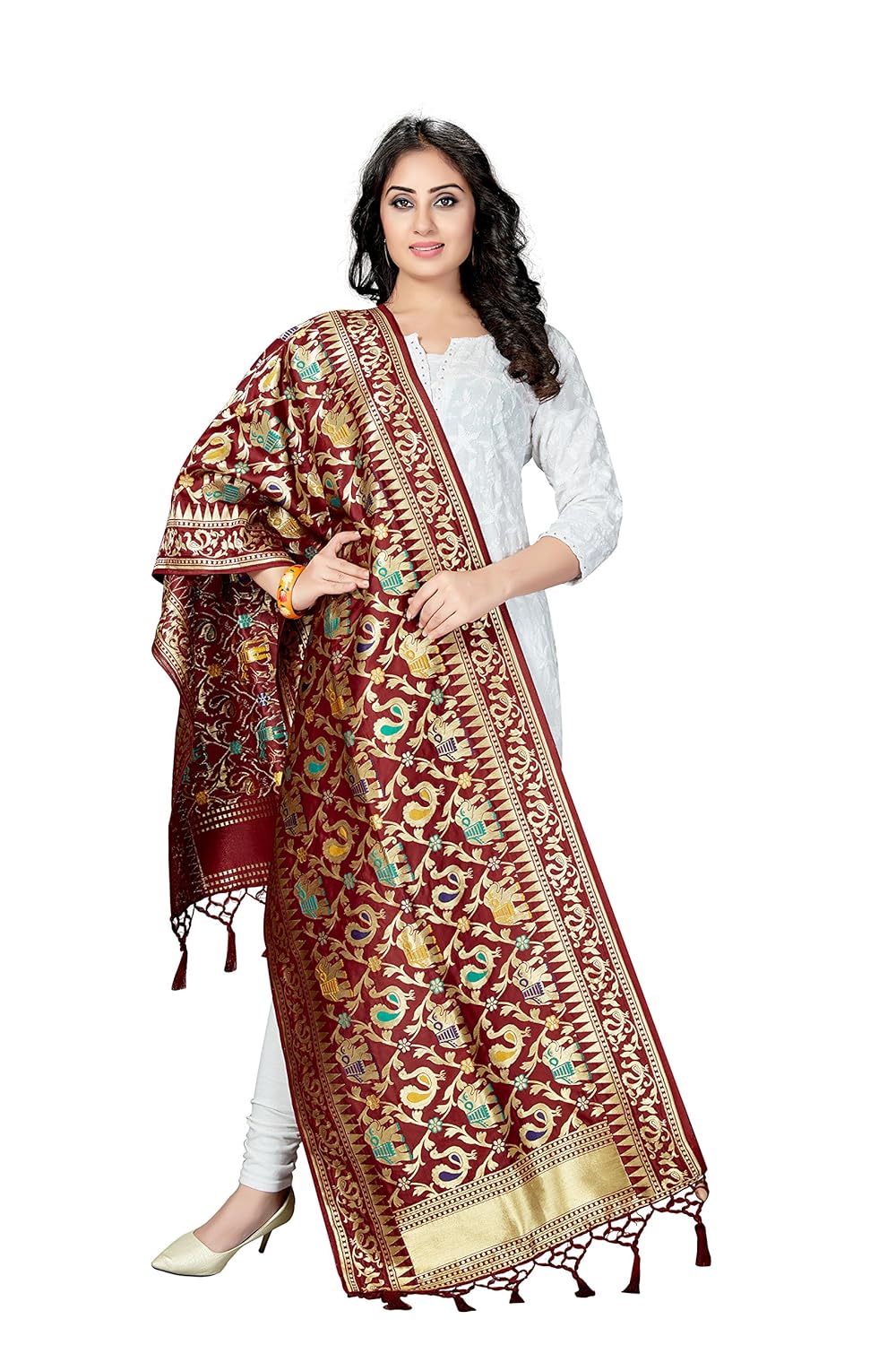rani saahiba women's art silk dupatta