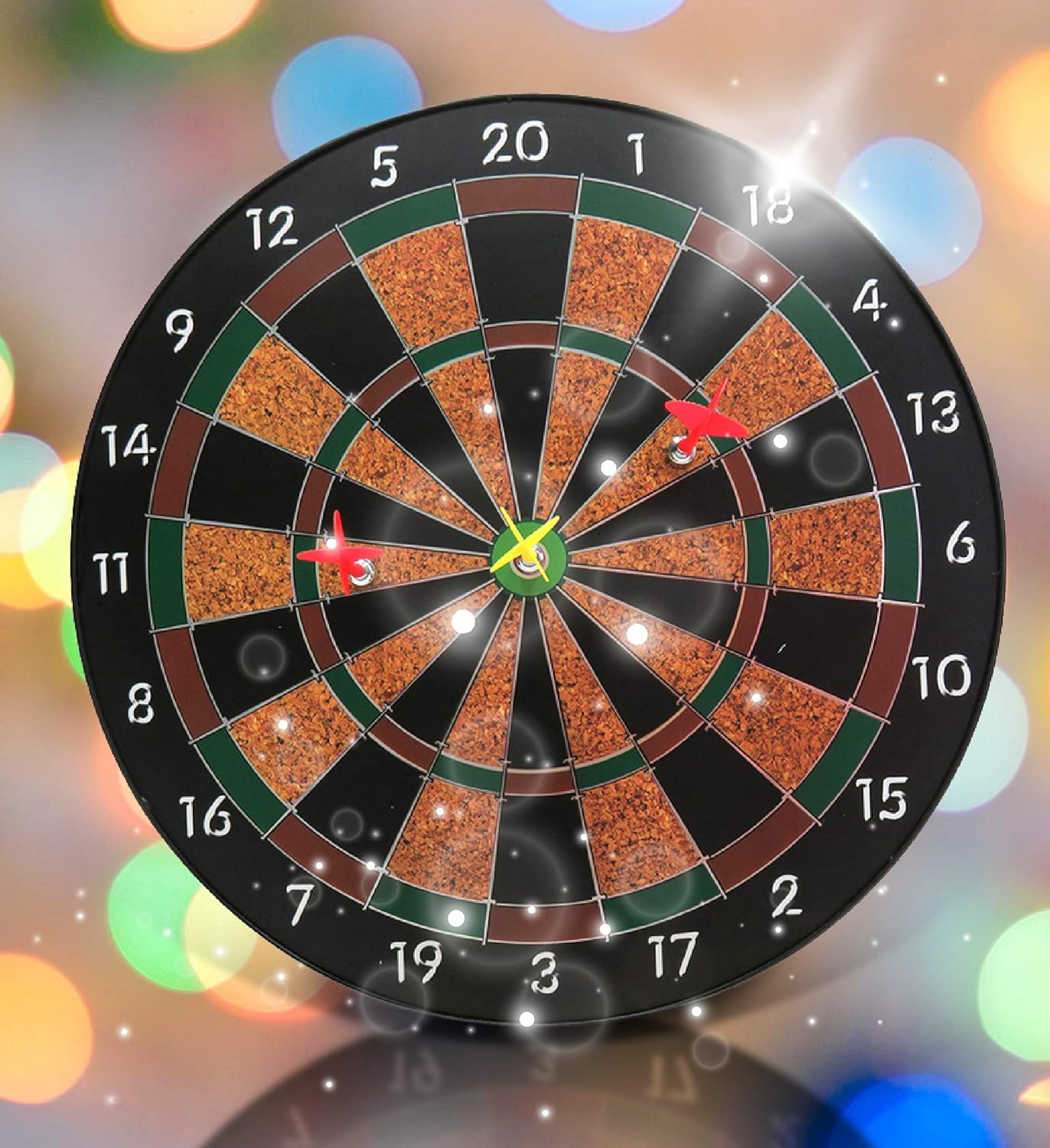 Mozlly Dartboard Pro Magnetic Darts Play Set, 16 Inch Dart Board Gaming Room Man Cave Home Office Classic Active Game Easy Set Up Indoor Outdoors Sports Themed Kids Teens Adults Toys & Games : Clothing
