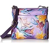 Anna by Anuschka Women's Hand-Painted Genuine Leather Crossbody with Side Pockets