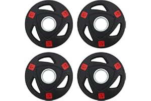 Fitvids Olympic Cast Iron 2-Inch Weight Plate for Strength Training & Weightlifting, Rubber Coate Style, Multiple Weights Available