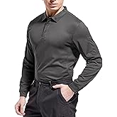 Gofeat Men's Polo Shirts Long Sleeve Performance Quick Dry Tactical Polo Golf Shirts
