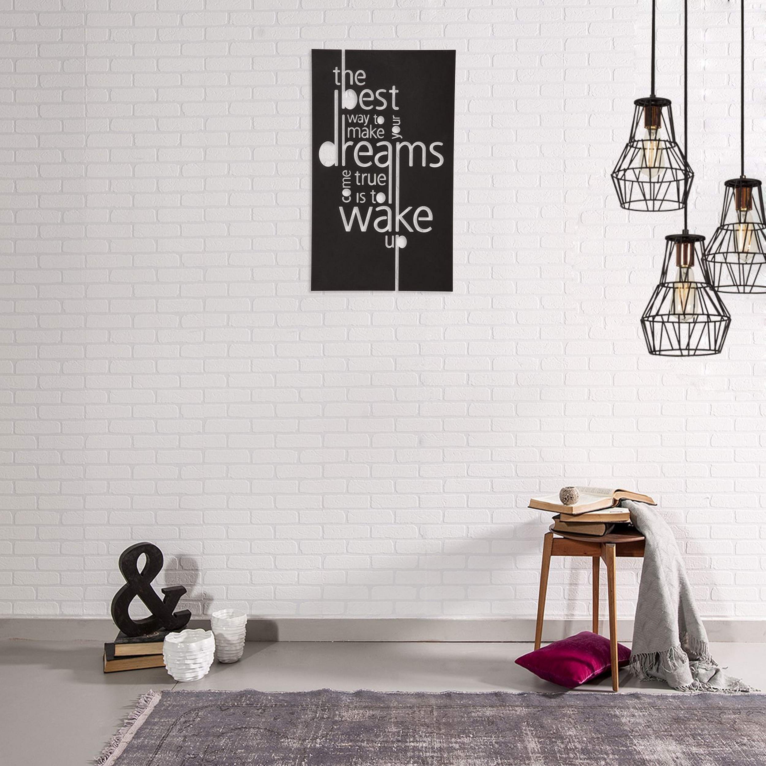 Homemania Wall Art Laminated Steel Black 30 x 0.15 x 50 cm