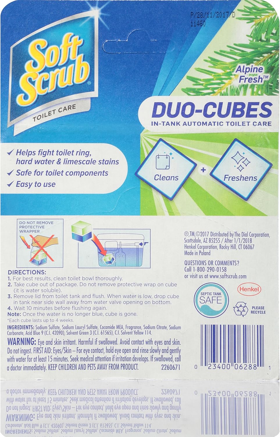 Soft Scrub In-Tank Toilet Cleaner Duo-Cubes, Alpine Fresh, 2 Count: Health & Personal Care