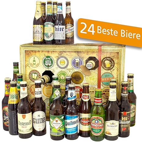 Bier Adventskalender Welt und Deutschland mit Tiger + Saigon + Kulmbacher + mehr ... Ein tolles Geschenk für Männer. Bierset 