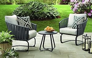 Modern 3-Piece Outdoor Bistro Set with Cushions