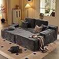ovios 81" Oversized Sectional Double Lounge Chaise with Cloud Plush Sofa Bed, No Assembly Required, Fluffy Modern Sleeper Loveseat Chair for Indoor Living Room Bedroom Reading, Grey