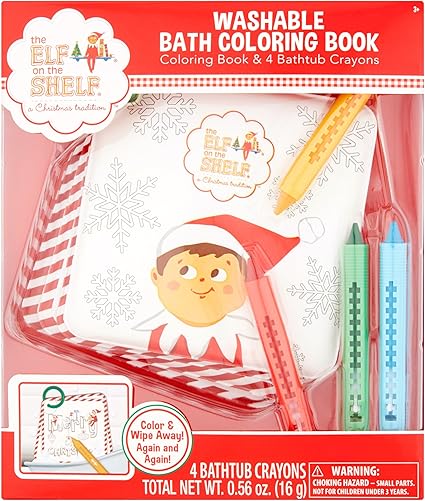 Download Amazon Com Elf The On The Shelf Washable Bath Coloring Book Coloring Book And 4 Crayons Toys Games