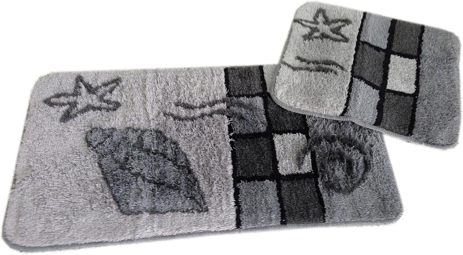 2- teiliges Badematten Set Hamburg grau: Amazon.de: Küche & Haushalt