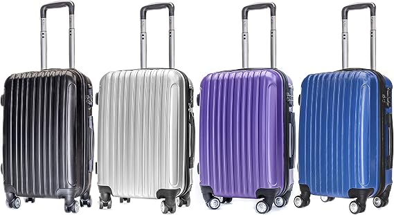 Carry On con Ruedas Spinner – Maleta Inglés Colada ABS (Negro): Amazon.es:  Ropa y accesorios