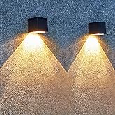 LUHLEE Solar Wall Lights Outdoor, Modern Square Solar Wall Sconce IP65 Waterproof, Solar Outdoor Lights for Patio, Porch, Garden, Backyard, Fence Decor (2 Pack)