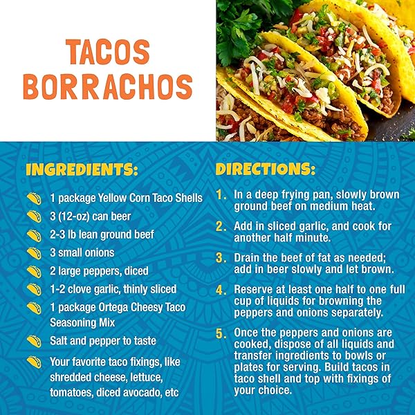 ORTEGA TACO SHELLS, YELLOW CORN, 18 COUNT