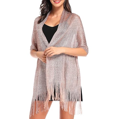 vimate Womens Shawls and Wraps, Rose Gold Shimmering Evening Shawls and Wraps for Party Dresses (Rose Gold) in Kenya | Whizz Wraps & Pashminas vimate Womens Shawls and Wraps, Rose Gold Shimmering Evening Shawls and Wraps for Party Dresses (Rose Gold) in Kenya | Whizz Wraps & Pashminas