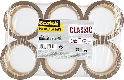 Scotch Packing Tape Brown 6 Rolls Ideal For Boxes Parcels Packaging