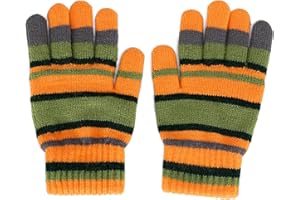 ASVP SHOP Striped Orange and Green Fuzzy Gloves - Halloween Movie Cosplay Accessories