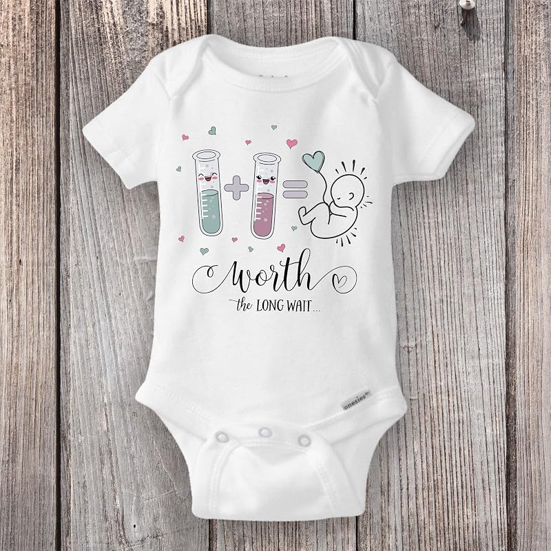 Amazon Com Ivf Baby Shirt Worth The Long Wait Love And Science Ivf Baby Pregnancy Announcement Reveal Fertility Miracle Baby Handmade