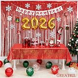GREATRIL Red Fringe Curtains 2-Pack 8.2ft x 3.2ft Backdrop Tinsel Party Decor view 9