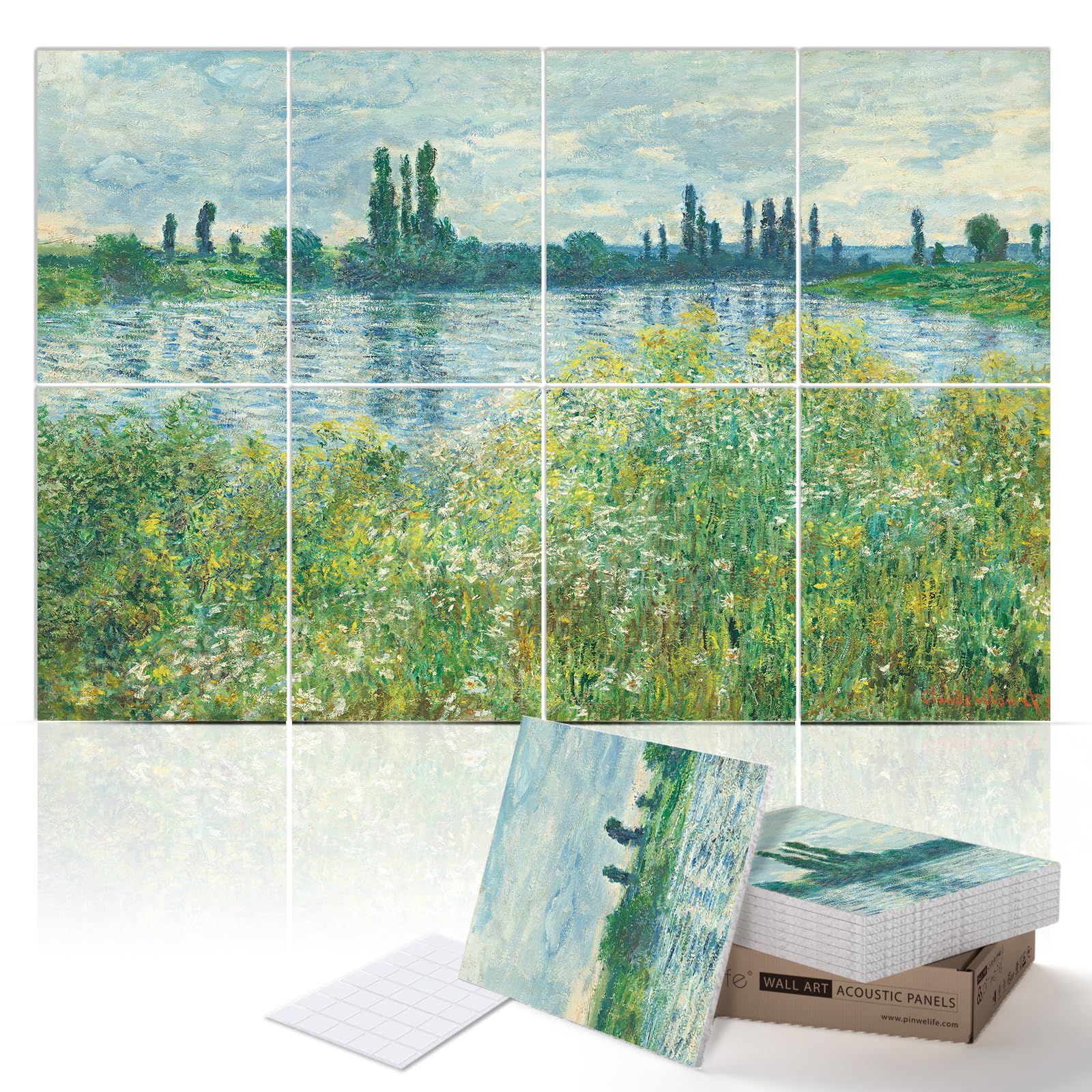 PINWELIFE® Wall Art Acoustic Panels, Sound Proof Absorbing Panels for Home/Office, Decorative Absorbing Dampening, Noise and Echo Cancelling, 120x80cm