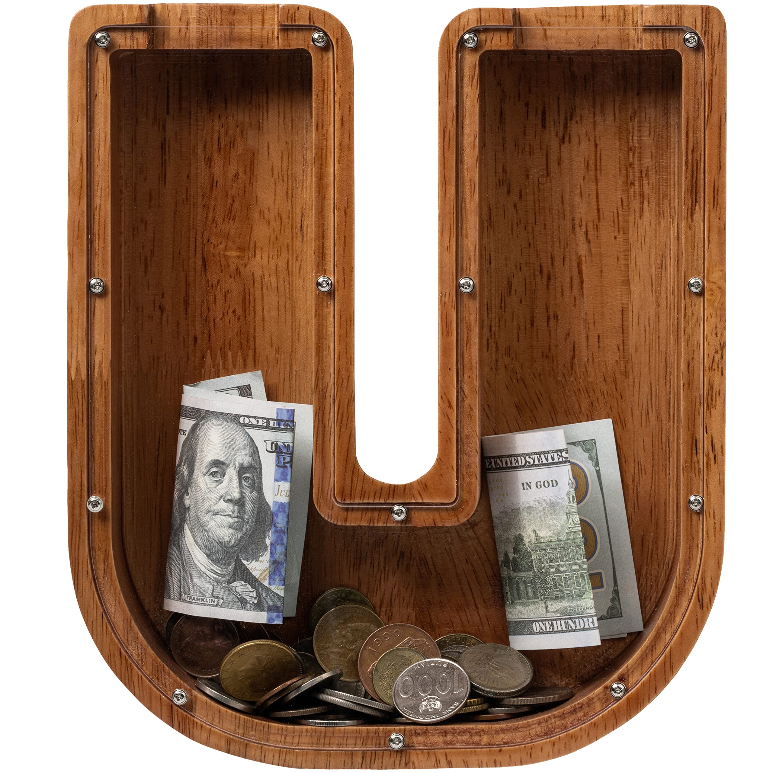 ladenk 12 Inch Extra Large Wooden Kids Letter Piggy Bank - Piggy Bank for Boys Girls - Initial U Bank - Alphabet Money Bank for Birthday Image ladenk 12 Inch Extra Large Wooden Kids Letter Piggy Bank - Piggy Bank for Boys Girls - Initial U Bank - Alphabet Money Bank for Birthday Image