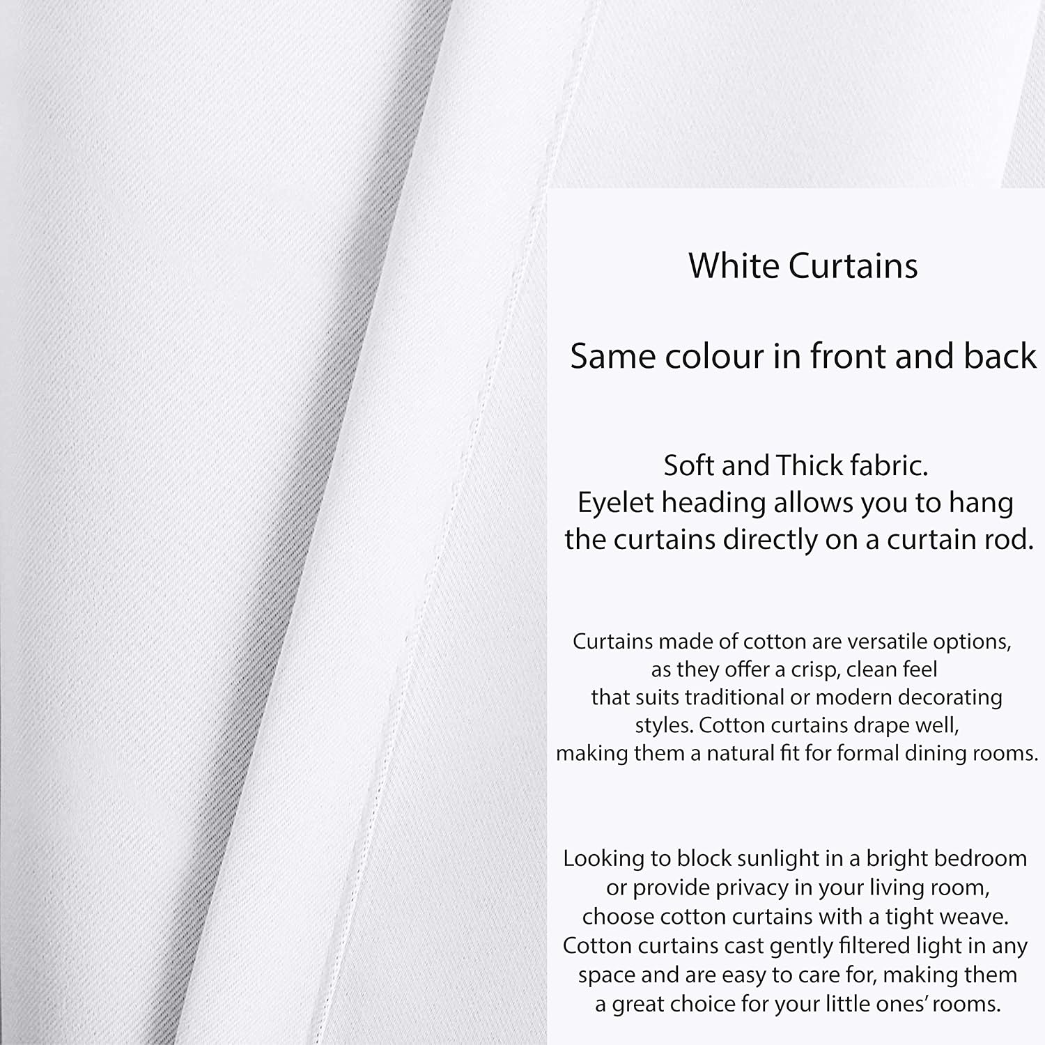 Tiny Break Light Blocking Curtains, Soft & Thick Cotton, 72 Inch Long for Living Room and Bedroom Eyelet Window, 55 x 72 Inch - Image 4