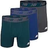 New Balance Men's Performance Boxer Briefs with Fly, Breathable Stretch Underwear, Moisture Wicking, Soft Waistband (3 Pack)
