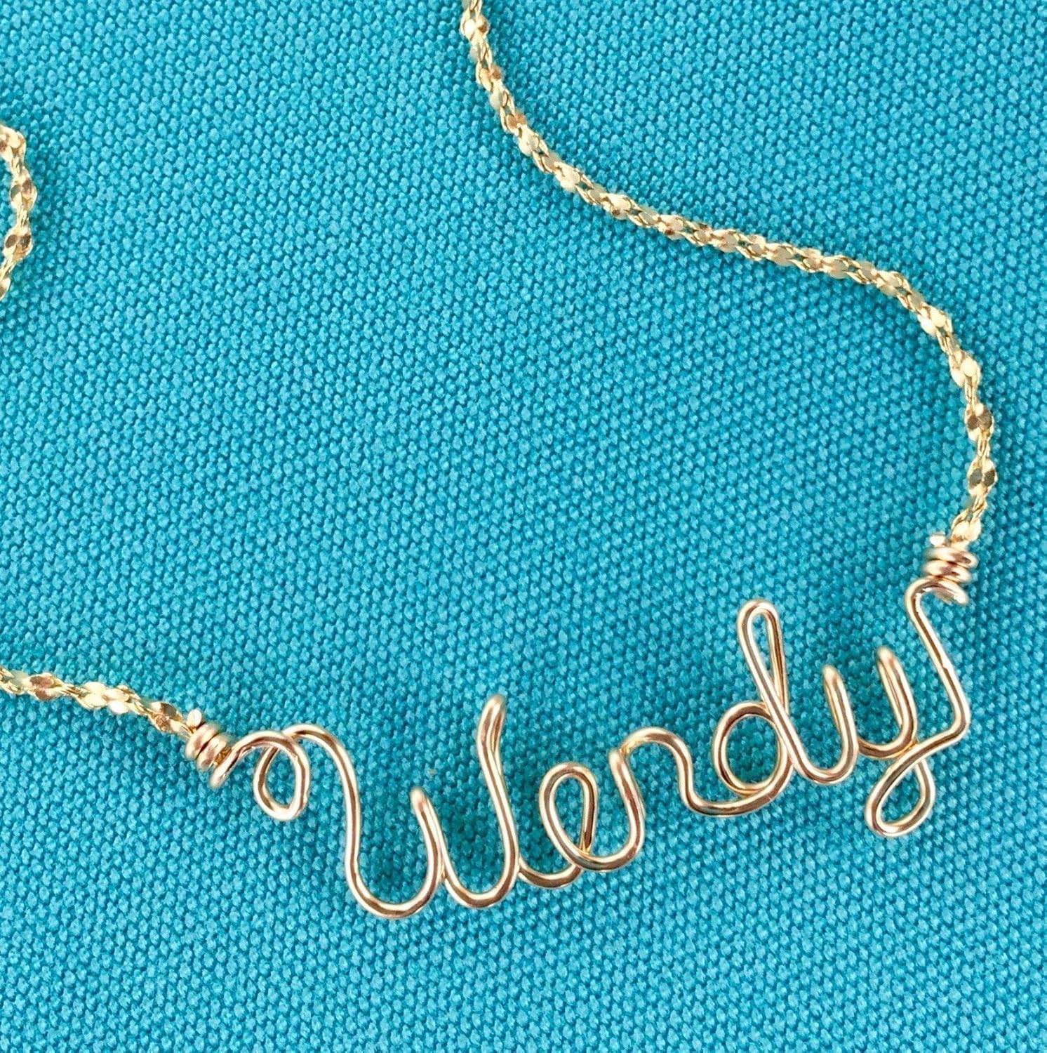 Personalized JewelryGold Wire Name Necklace or Anklet