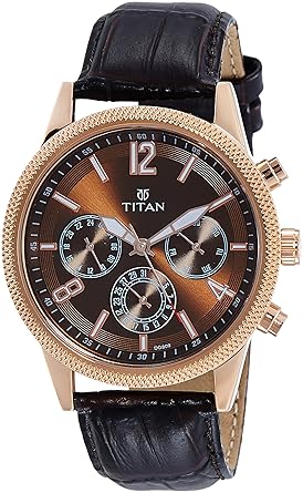 Titan Neo Analog Brass Dial Men's Watch-1734WL01
