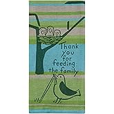 Blue Q Thank You for Feeding The Family Woven Jacquard Dish Towel - Funny Kitchen Towels, 100% Cotton, Durable, Soft & Super Absorbent, Machine Washable & Fade-Resistant, Gift Ideas, Size 28" x 21"