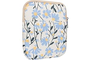 RichMoro Kindle Case, 6-7 inch Nylon Protective Cover, Travel Carrying Bag for Paperwhite 2021, Fire 7 2022, Kindle Oasis (Small Daisy)