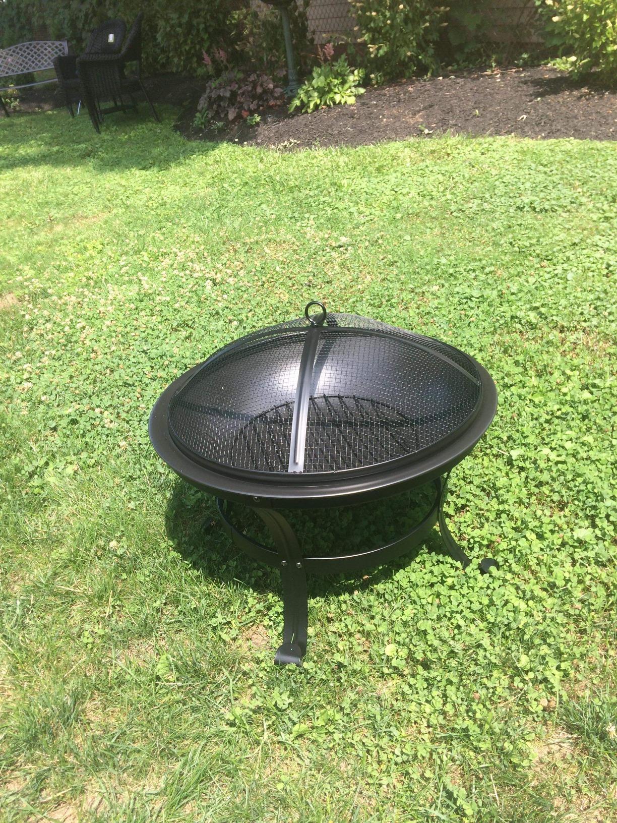 KingSo Fire Pit, 22" Fire Pits Outdoor Wood Burning Steel BBQ Grill