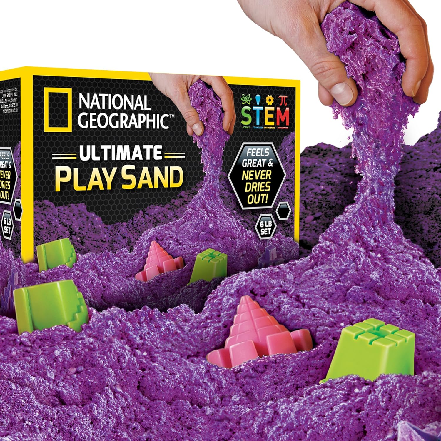 National Geographic Play Sand 2700 Grams of Sand with Castle Moulds