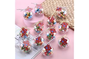 BESTWELL 24 Pcs Christmas Erasers with Ball Package, Christmas Erasers for Kids Bulk, Cute Classroom Christmas Decorations and Party Favors, Classroom Christmas Gifts for Students