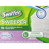 Swiffer Sweeper Dry Sweeping Cloths, Mop and Broom Floor Cleaner Refills, Febreze Lavender Vanilla and Comfort Scent, 16 Count