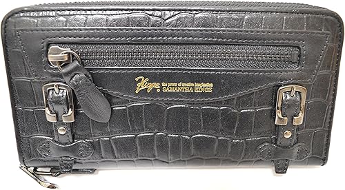 Amazon サマンサキングズ Samantha Kingz レスタークロコ ウォレット ラウンドファスナー 長財布 メンズ 本革 国内アウトレット品 ブラック Samantha Kingz サマンサキングズ 財布