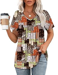 Ladies Tops and Blouses V Neck Tshirts Pleated