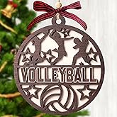 Volleyball Ornament - Sports Ornaments for Christmas Tree - Sports Decor for Tree, Window, Car Mirror - Volleyball Gifts for Teen Girls, Team - Coach Gifts for Women - Ornament for Gift Exchange