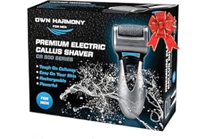 Electric Callus Remover: Rechargeable Electronic Foot File CR900 by Own Harmony(Tested Most Powerful) Best Pedicure Tools w 3 Rollers Professional Pedi Feet Care Sander for Cracked Heels and Hard Skin
