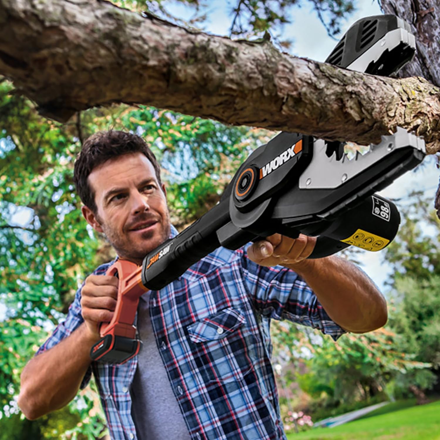 WORX Jawsaw WG329E.9 Chainsaw 20 V, for Safe Sawing of Branches, On The Ground or High, Pruning Saw with Enclosed Chain - Image 5