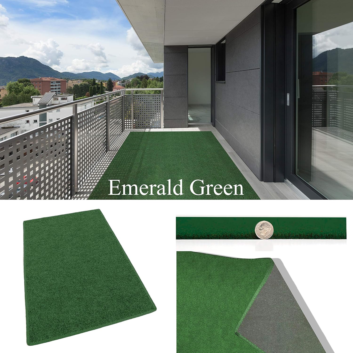 Koeckritz Rugs Emerald Green Indoor/Outdoor Carpet Patio & Pool Area