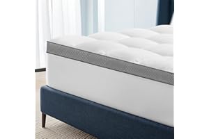 Memory Foam Mattress Topper Queen for Ultra Comfort, Thick Mattress Topper with Breathable Air Mesh Sides, Plush Pillow Top S