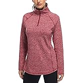 Miusey Womens Quarter Zip Running Pullover Jackets Long Sleeve Workout Tops (PRIME)