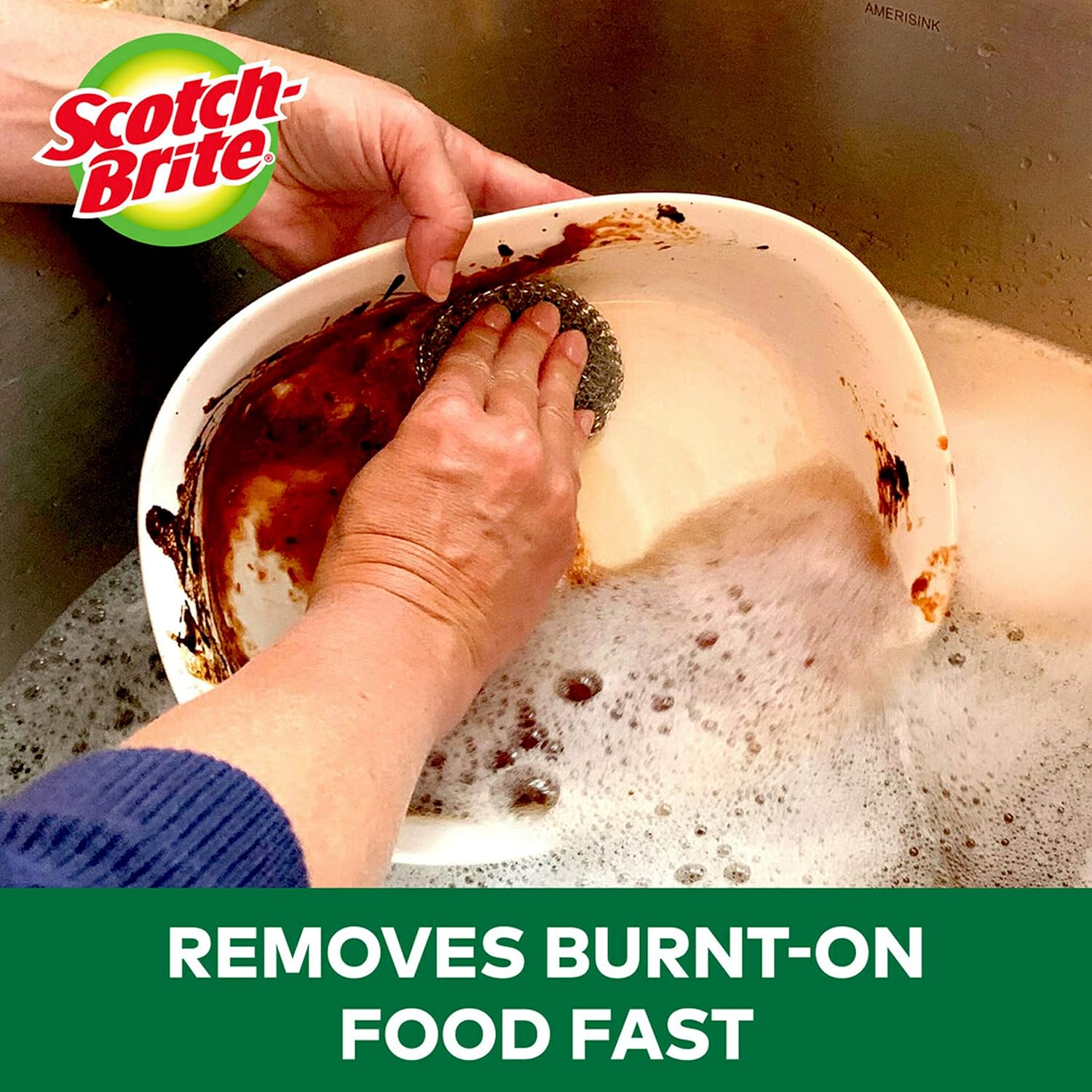 Scotch-Brite Stainless Steel Scrubbers, 3 Count: Computers & Accessories