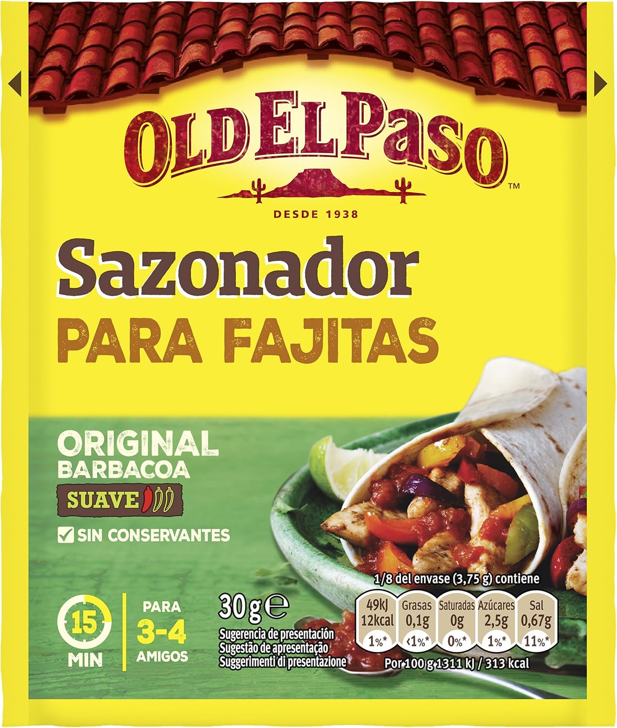 Old El Paso Sazonador para Fajitas 30g Amazon.es Alimentación y
