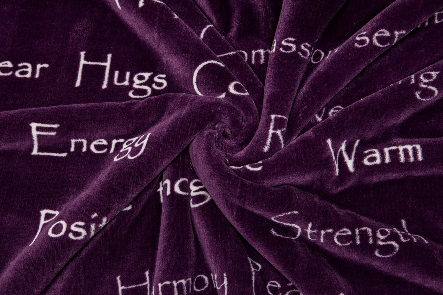 Chanasya Warm Hugs Positive Energy Healing Thoughts Caring Gift Throw Blanket - Sherpa Microfiber Comfort Gift Throw - Get Well Soon Gift for Women Men Cancer Patient - Aubergine Blanket: Home & Kitchen