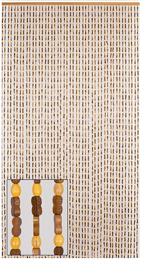 Beadedstring Natural Wood And Bamboo Beaded Curtain 45 Strands 77