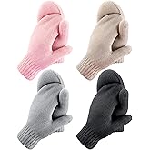 Newcotte Winter Gloves for Women Warm Lining Mittens Fleece Thick Wool Gloves Cable Knitted Mittens for Winter Cold Weather