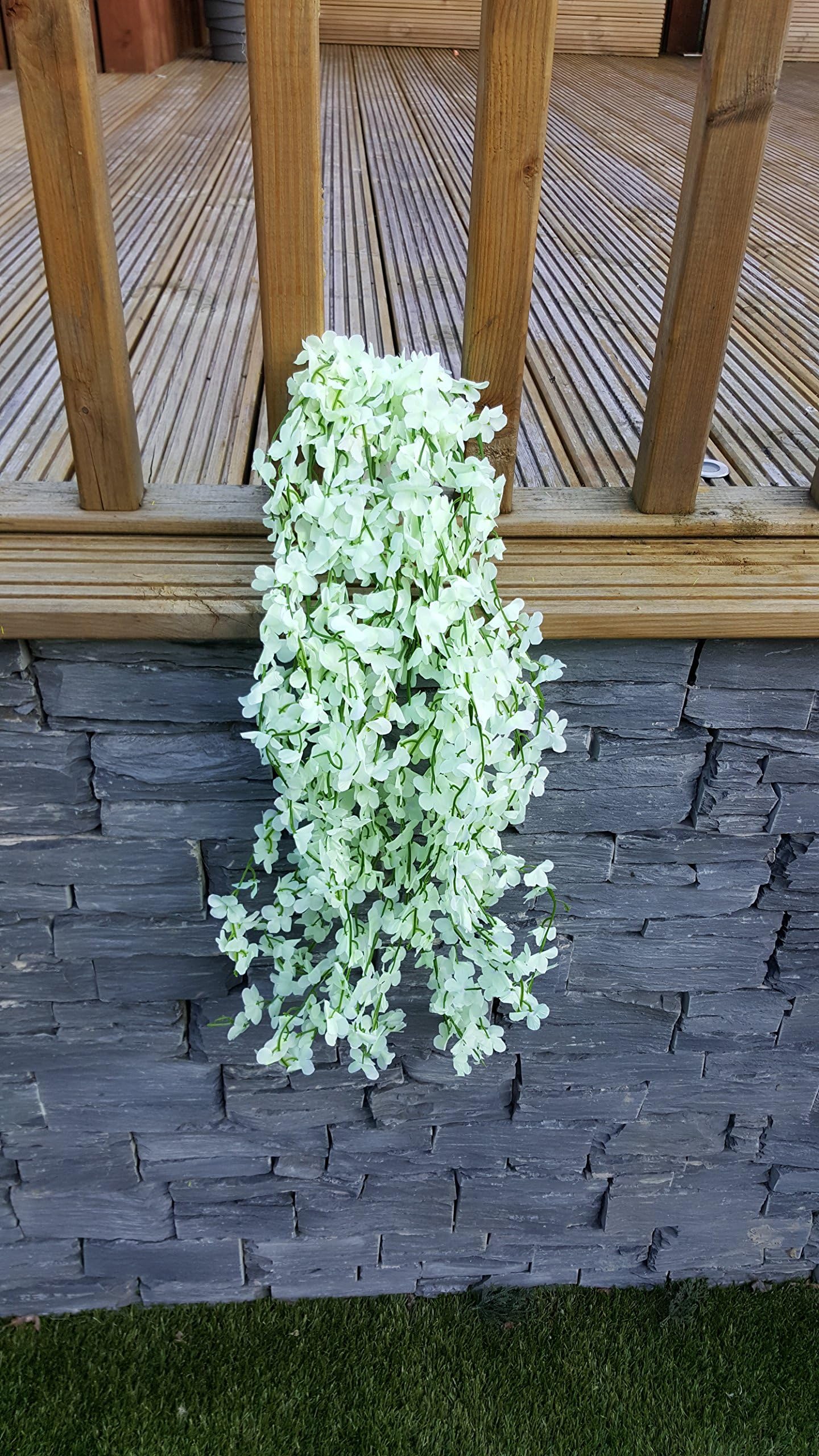Best Artificial 80cm White Trailing Flower Garland Hanging Vine String Plant (12)