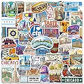 CKXTYNG 200PCS Chicago Stickers, Chicago Travel Sticker Pack | Waterproof Vinyl Decals, 100 Unique Designs for Laptops Water Bottles Scrapbooks Luggage Travel Journals