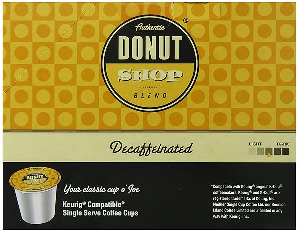 AUTHENTIC DONUT SHOP BLEND DECAFFEINATED SINGLE CUP COFFEE FOR KEURIG K-CUP BREWERS, 24 COUNT