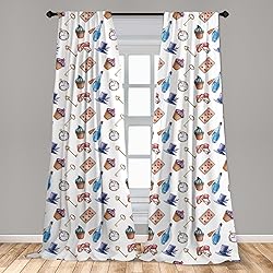 Lunarable Alice in Wonderland Curtains, Cupcakes
