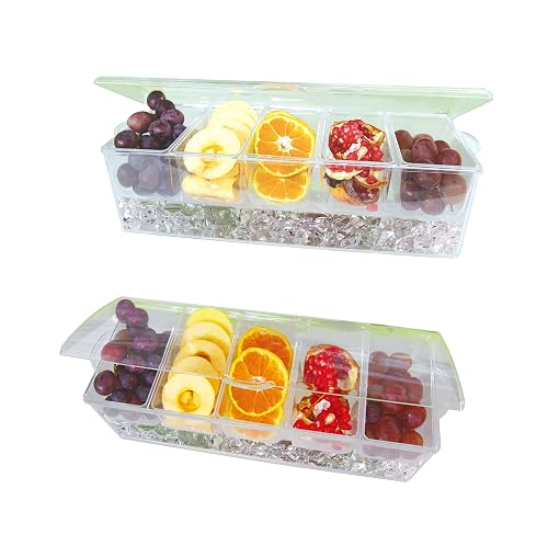 Estilo 5 Section Condiment on Ice, Clear in Kenya | Whizz Serving Trays